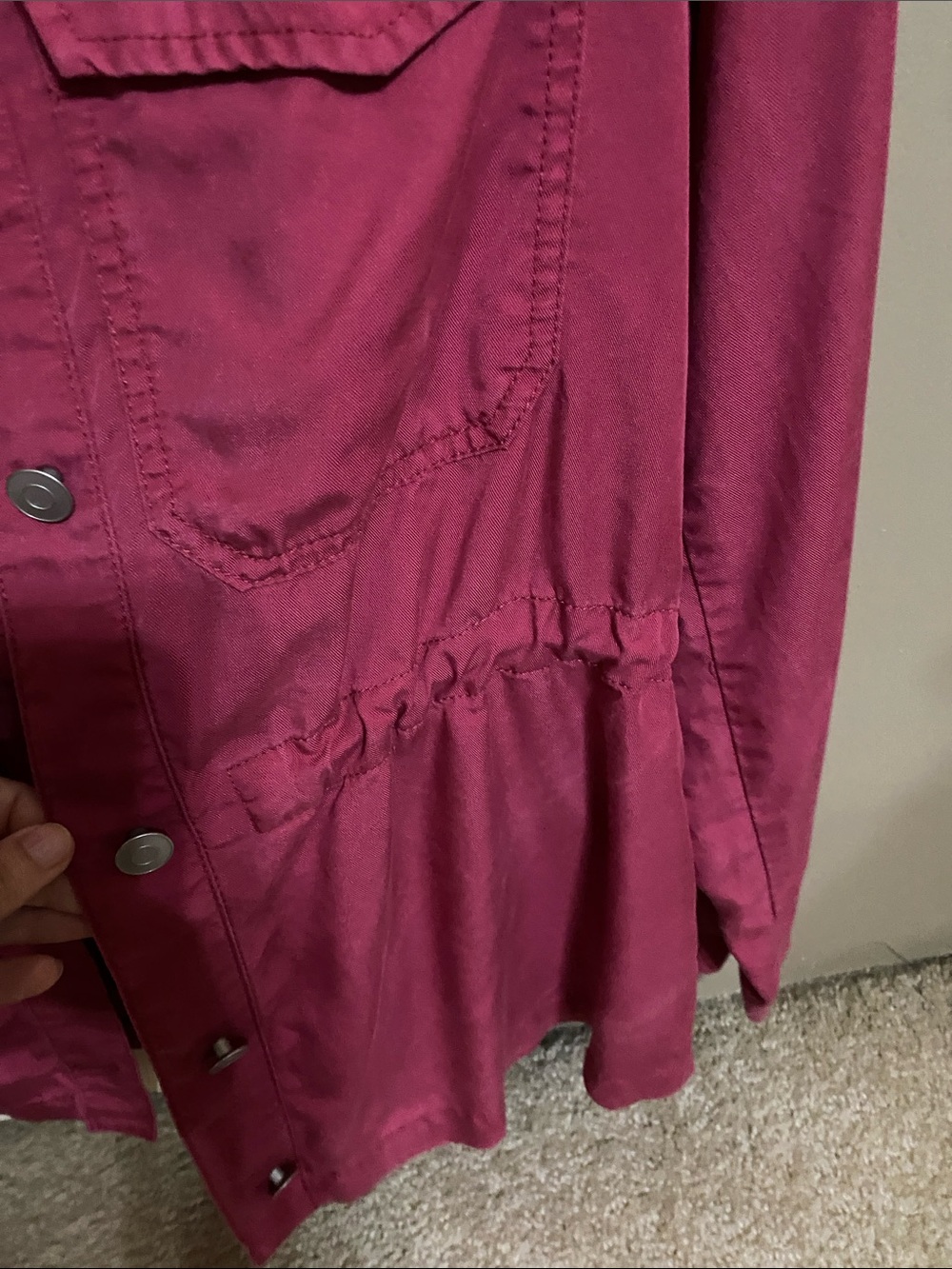 GAP Women's Deep Raspberry Utility Jacket - Picture 4 of 6